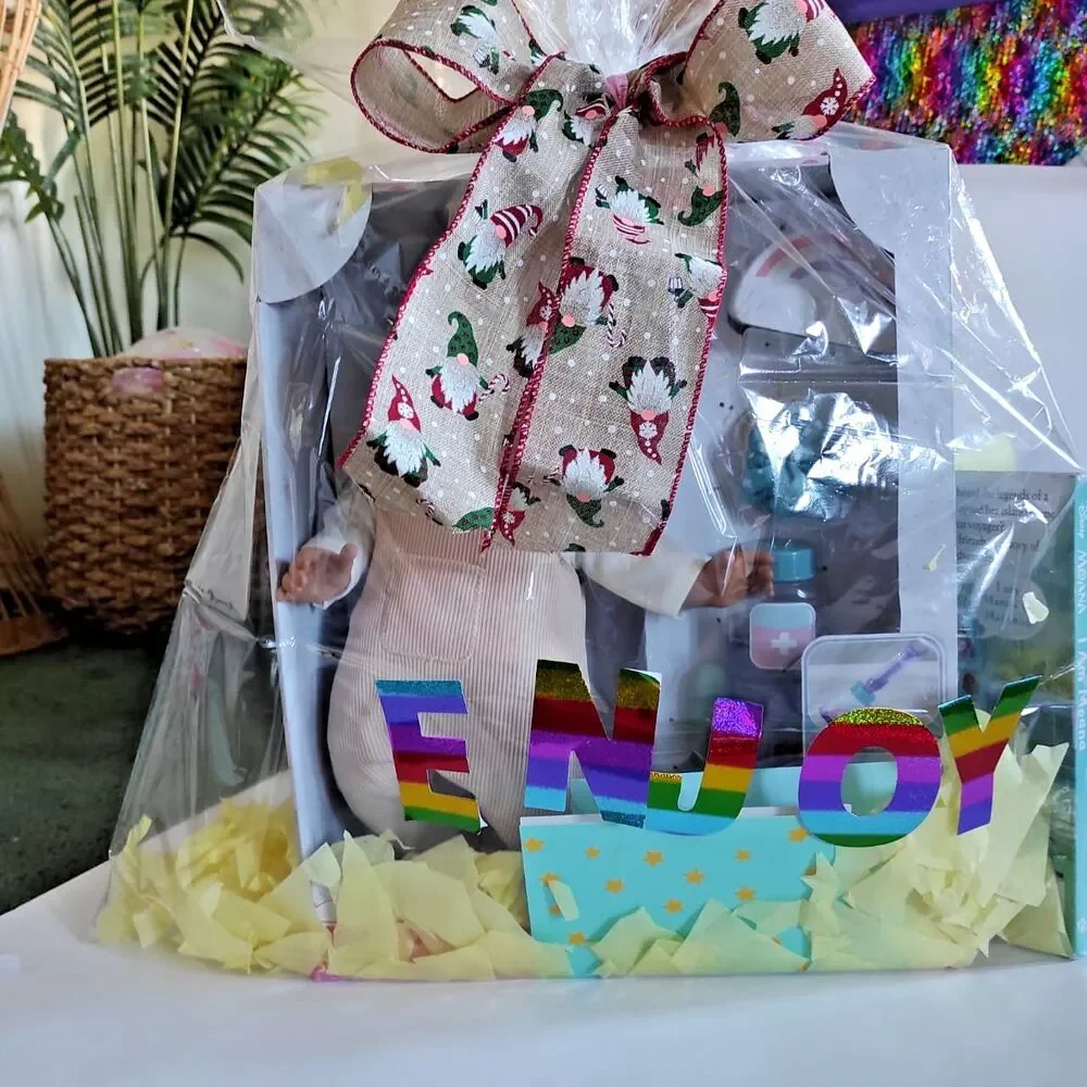 Gift Basket for Girls – Baby Doll Playset + Moana Book  + Butterfly Décor